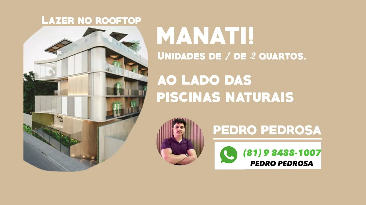 Flat em Porto de Galinhas com 1 Quarto nas piscinas naturais