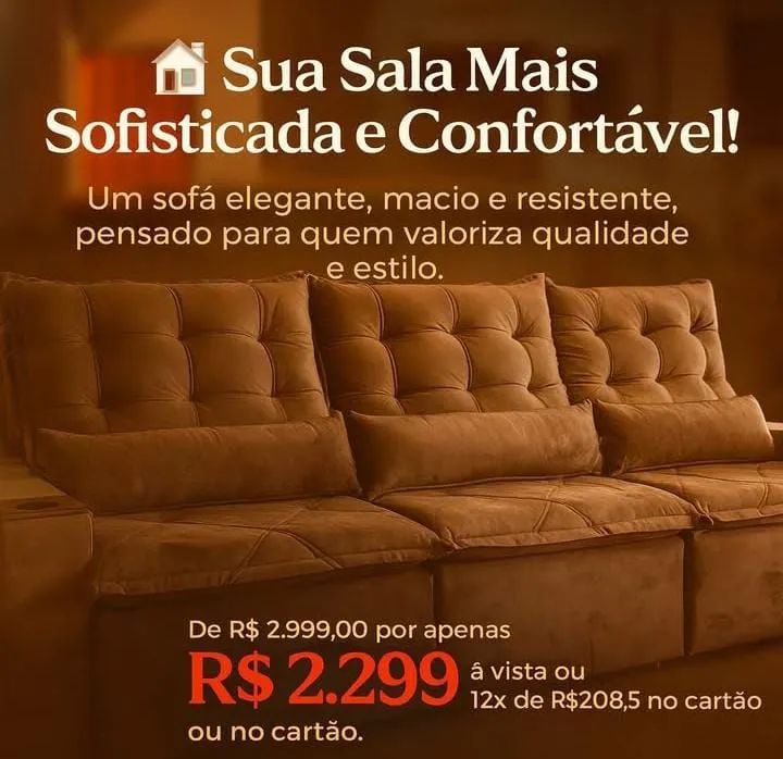 Diretamente DA FÁBRICA SOFÁ RETRÁTIL E RECLINÁVEL 