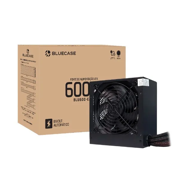 Fonte de Alimentação Bluecase - 600W Bivolt Automatico - NOVO