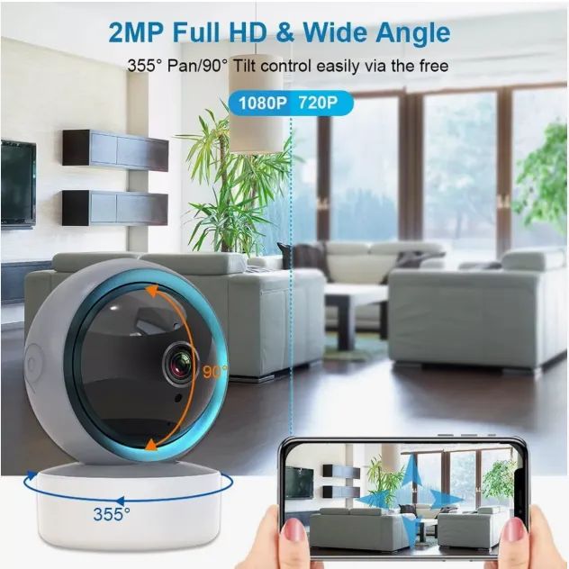 Câmera de Segurança Interna Wi-Fi 360 1080p Ideal para Bebê / Idosos /etc - Foto 4
