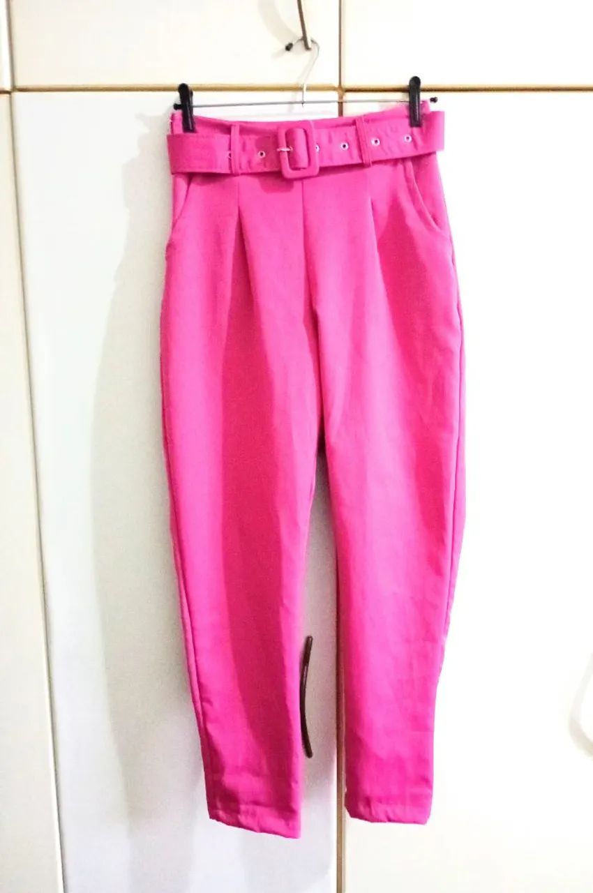 Calça alfaiataria rosa P - Foto 5