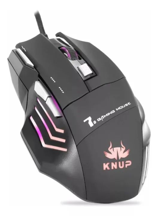 Mouse Gamer Led Profissional 7 Botões Universal Knup Kp-v4 Novo 2400dpi Loja Coimbra 