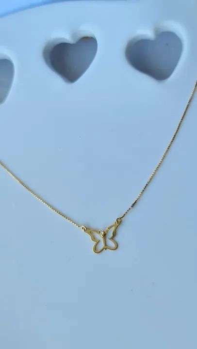 Colar e Pingente Borboleta em Ouro 18k - Foto 4