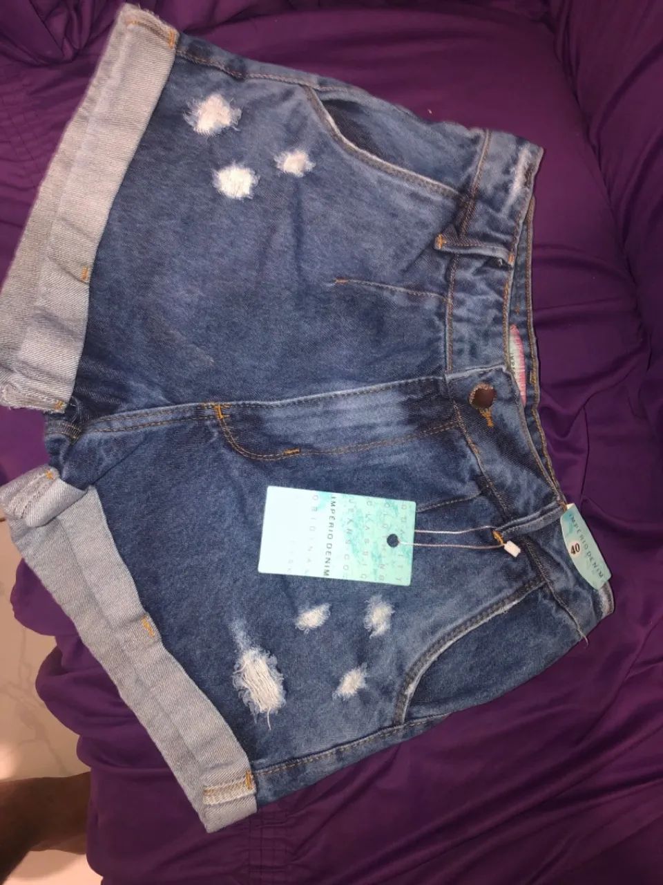 Shorts Jeans Destroyed Imperi Denim