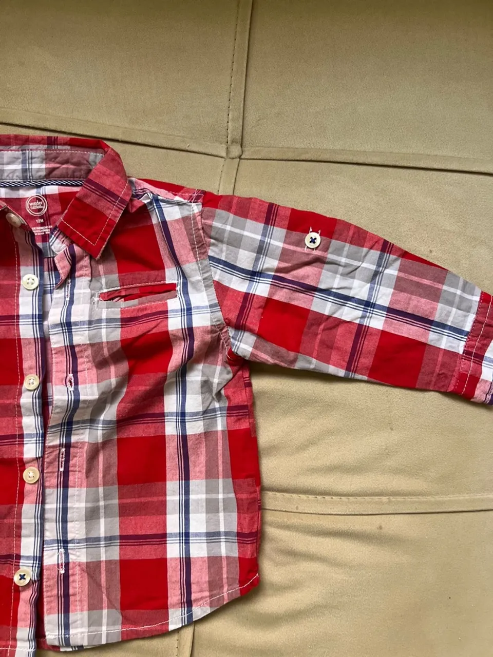 Camisa xadrez infantil - 12 meses