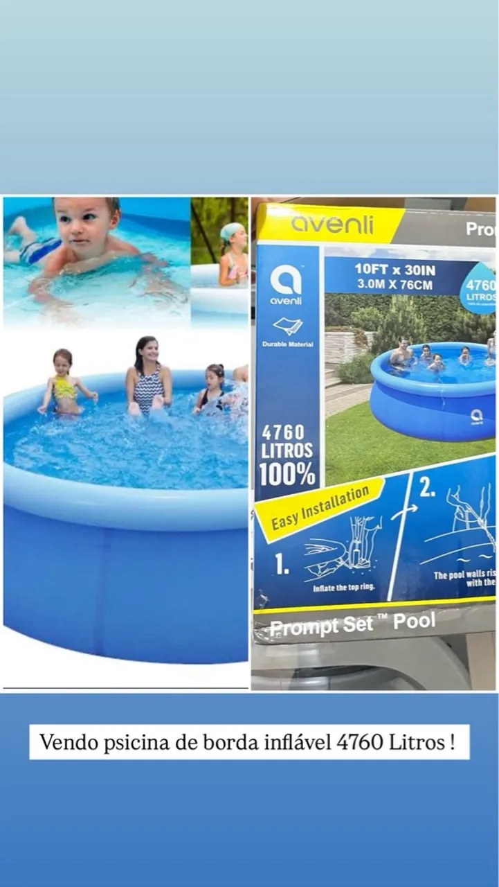 Piscina de Borda Inflável Avenli 4760 Litros