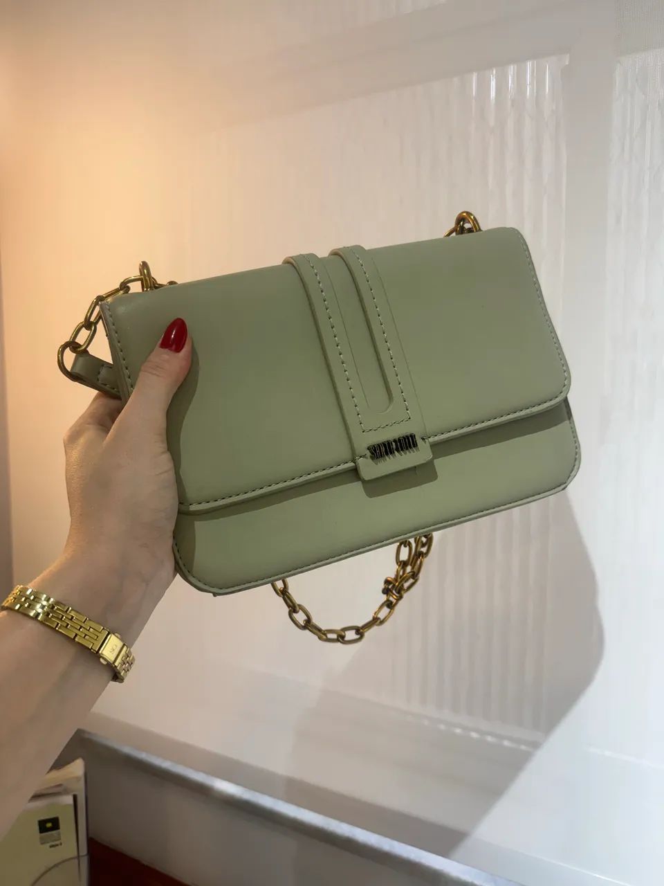 Bolsa Verde Estruturada com Corrente