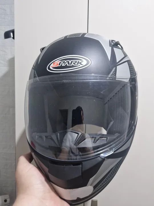 Capacete Spark Preto e Cinza - Tamanho 61 - Foto 2