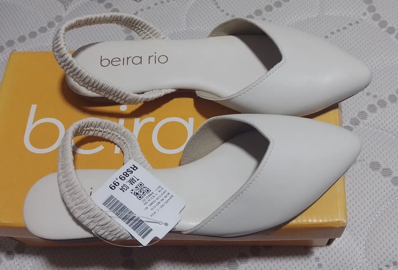 Sapatilha Beira Rio Off White - Tamanho 34
