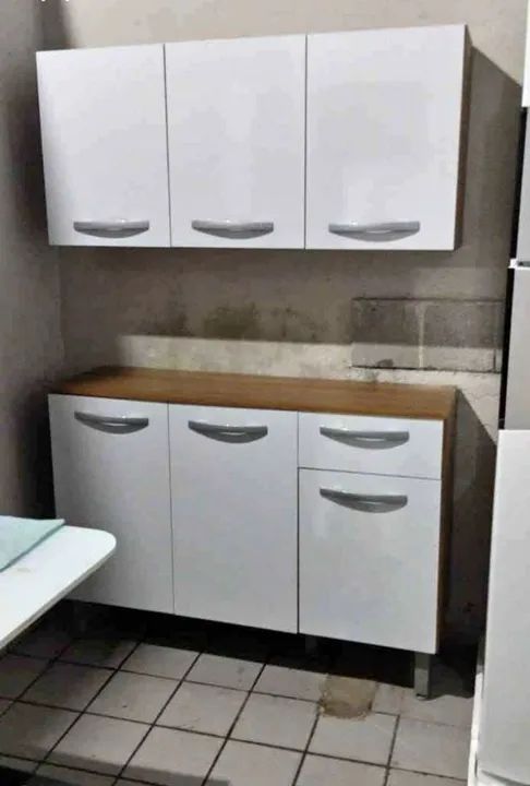 Conjunto de aerio e balcão 1.20 branco rustico 