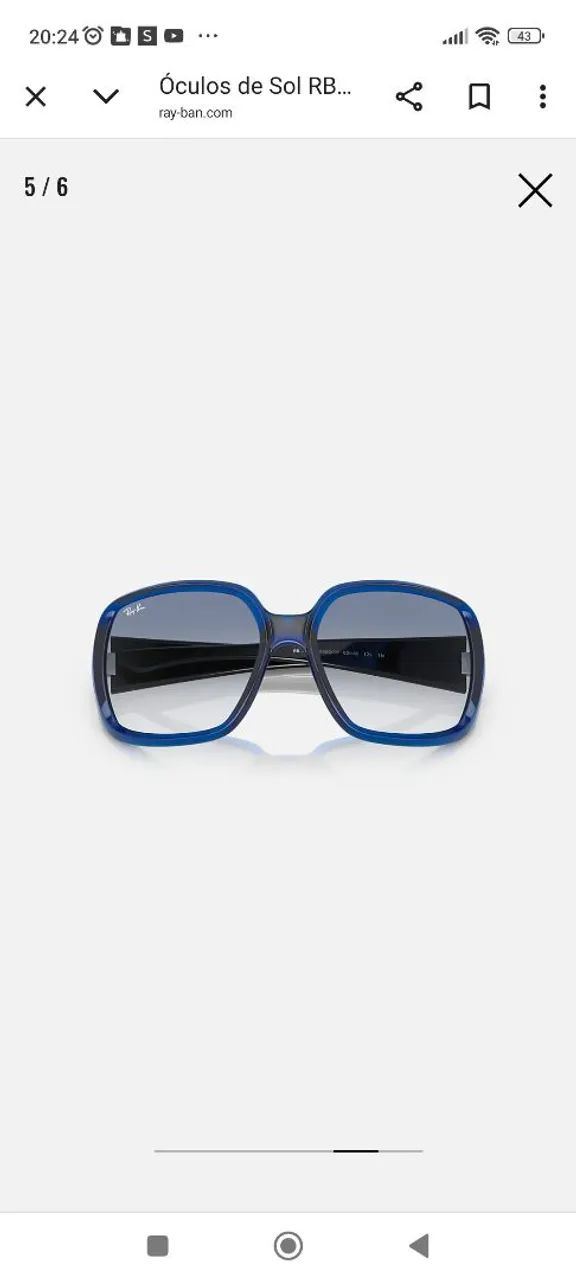 Óculos de Sol Ray-Ban Azul Original  - Foto 5
