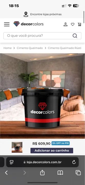 Massa pronta Cimento Queimado Decorcolors