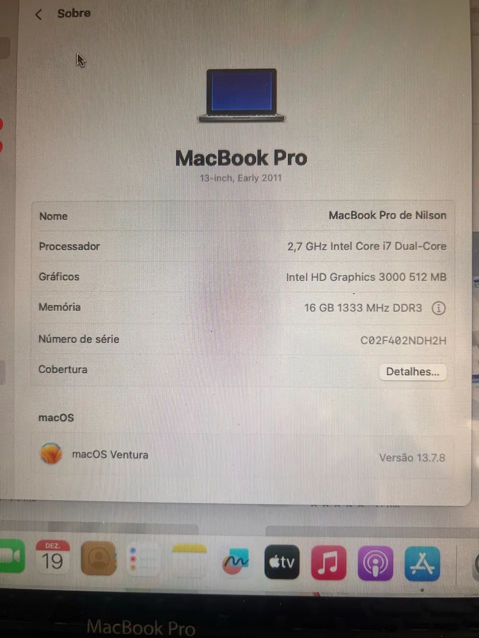 Macbook Pro A1278 16gb Ssd 512 (Usado) - Foto 2