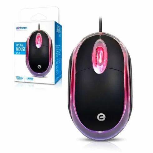 Mouse Usb Com Fio Óptico Led vermelho - Foto 2