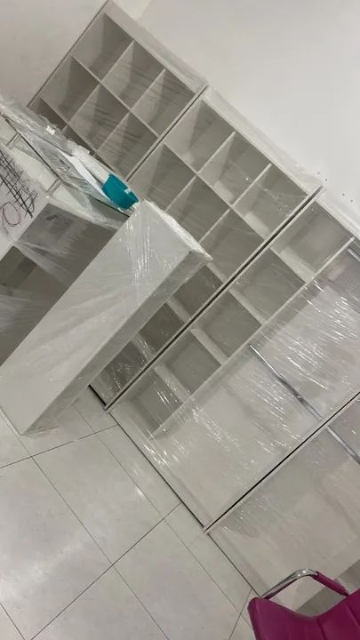 Prateleiras (para organização e exibição de produtos Maniquins (para exposição de roupas)