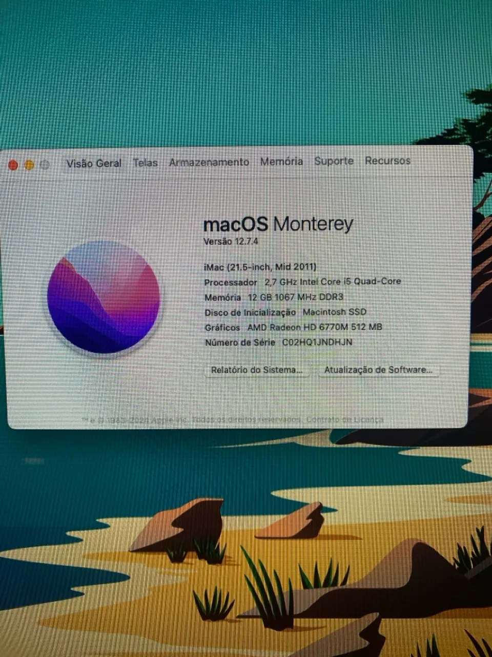 iMac 21.5 polegadas Mid 2011 - macOS Monterey