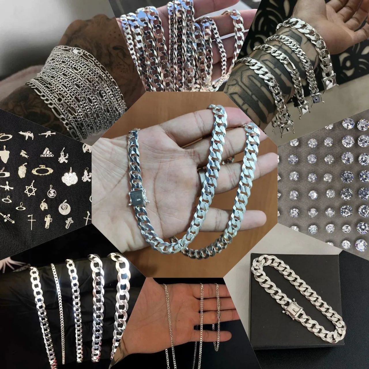 Joias de Prata - Correntes, Anéis e Pingentes , brincos - Foto 2