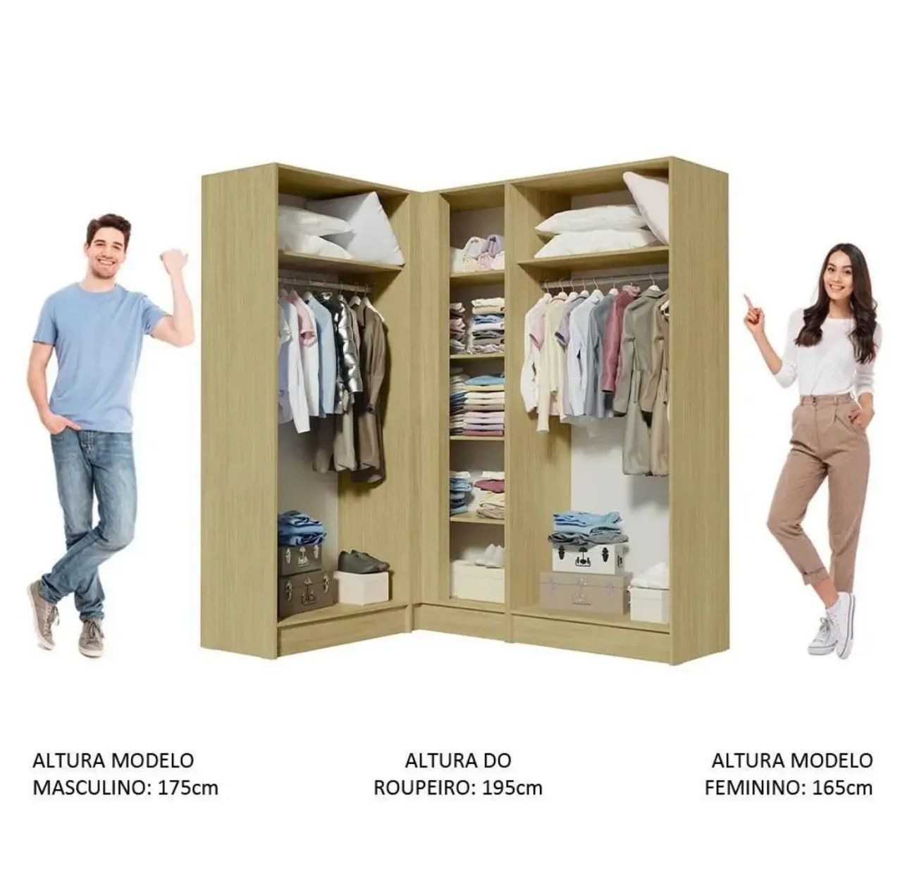 Guarda Roupa Modulado de Canto Madesa - Foto 2