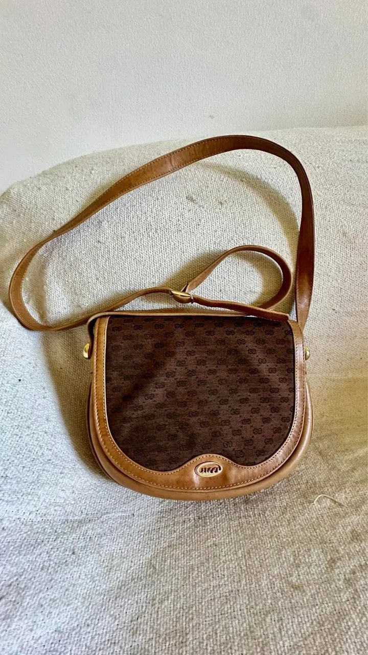Bolsa Gucci tiracolo couro e tecido GG 100% original 