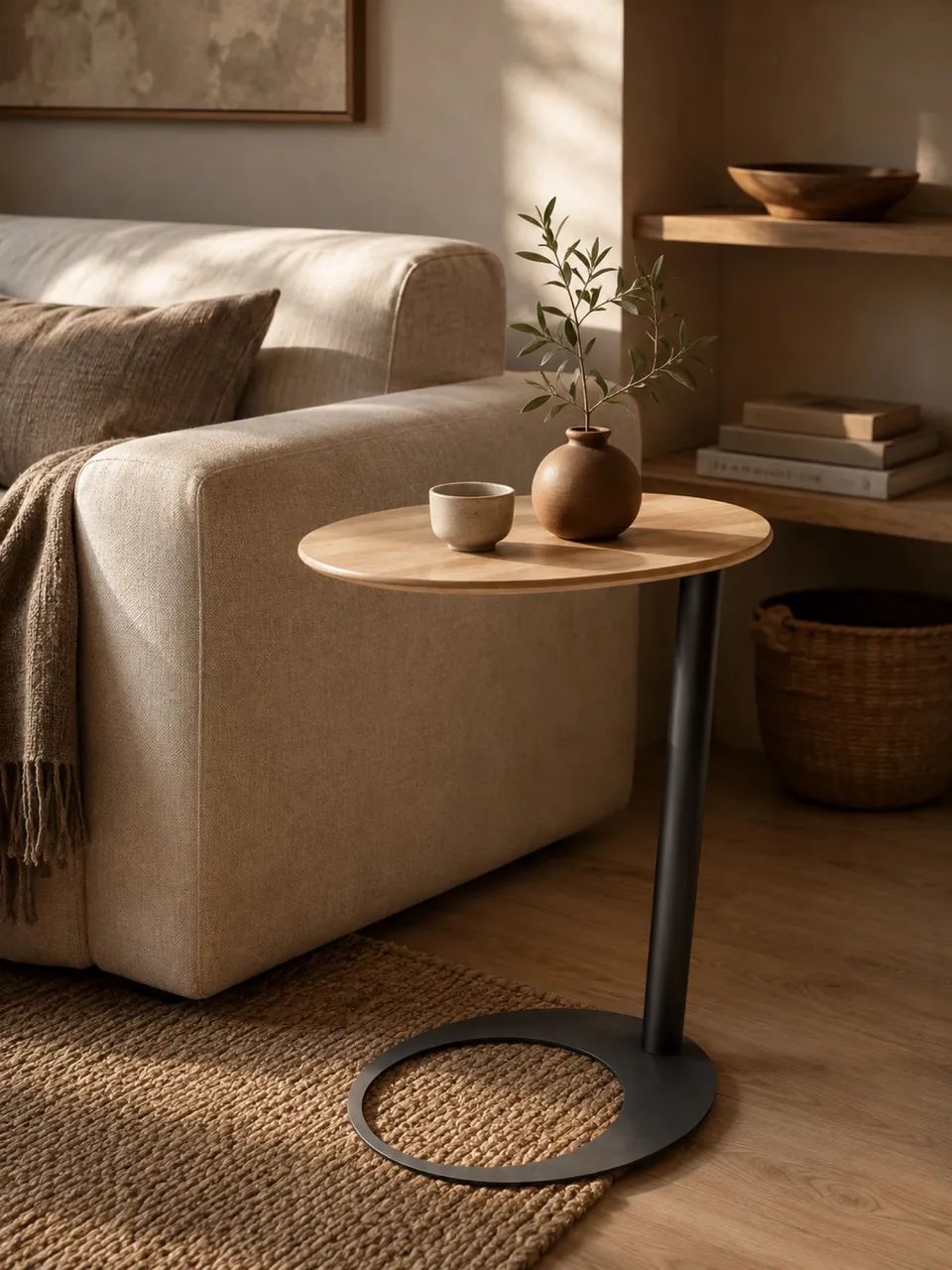 MESA DE APOIO DE DESIGN | MADEIRA + METAL - Foto 2