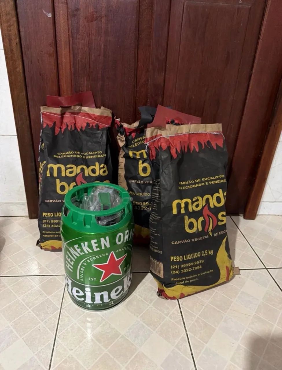 Kit churrasco  carvão e cerveja