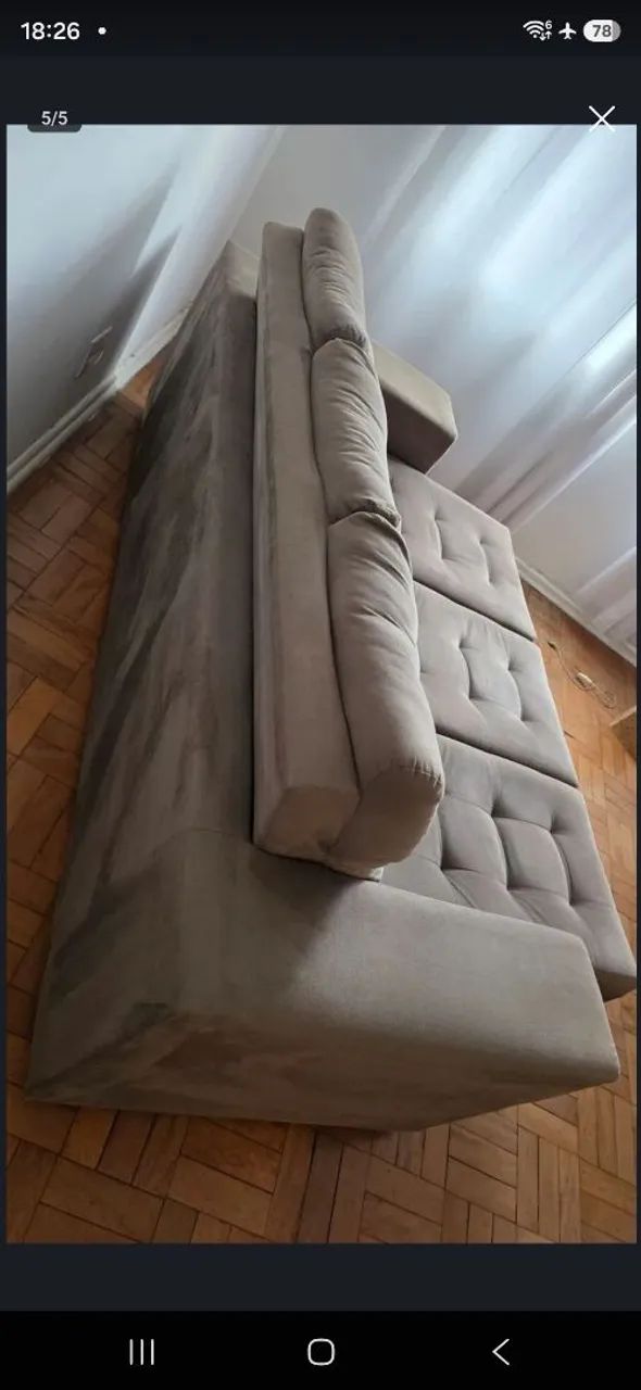 Sofa 3 lugares - Retratil - Marrom - Foto 3