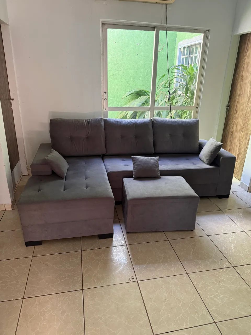 Sofá chaise , cinza , estado de novo  - Foto 2