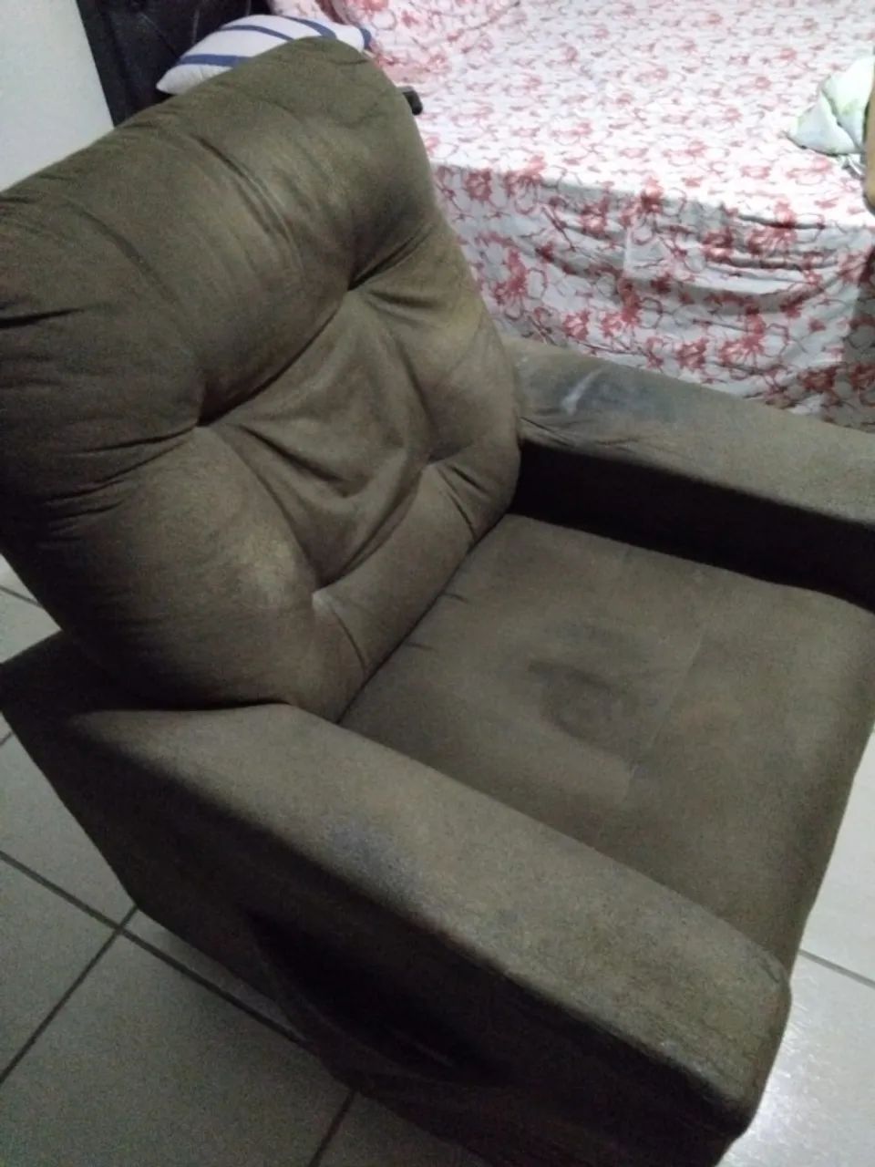 Poltrona do Papai Reclinável Caravelli - Tecido Suede - Foto 4