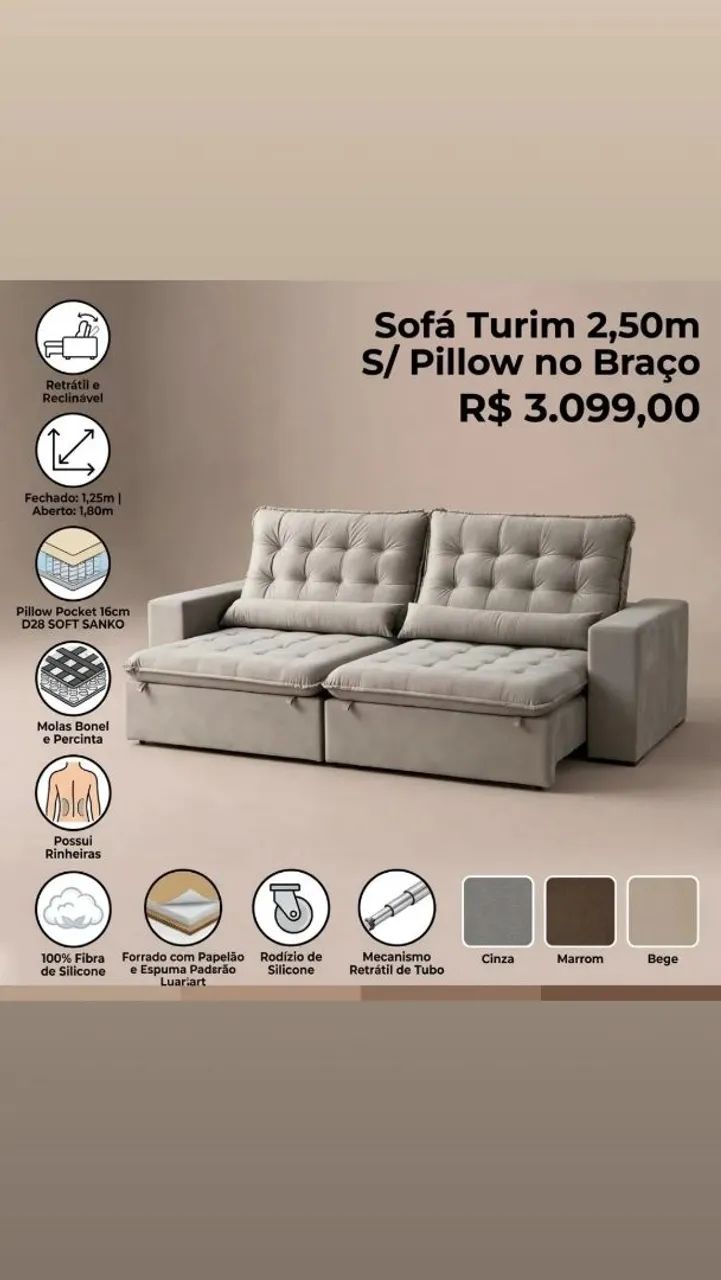 Turim Sofá 2,50