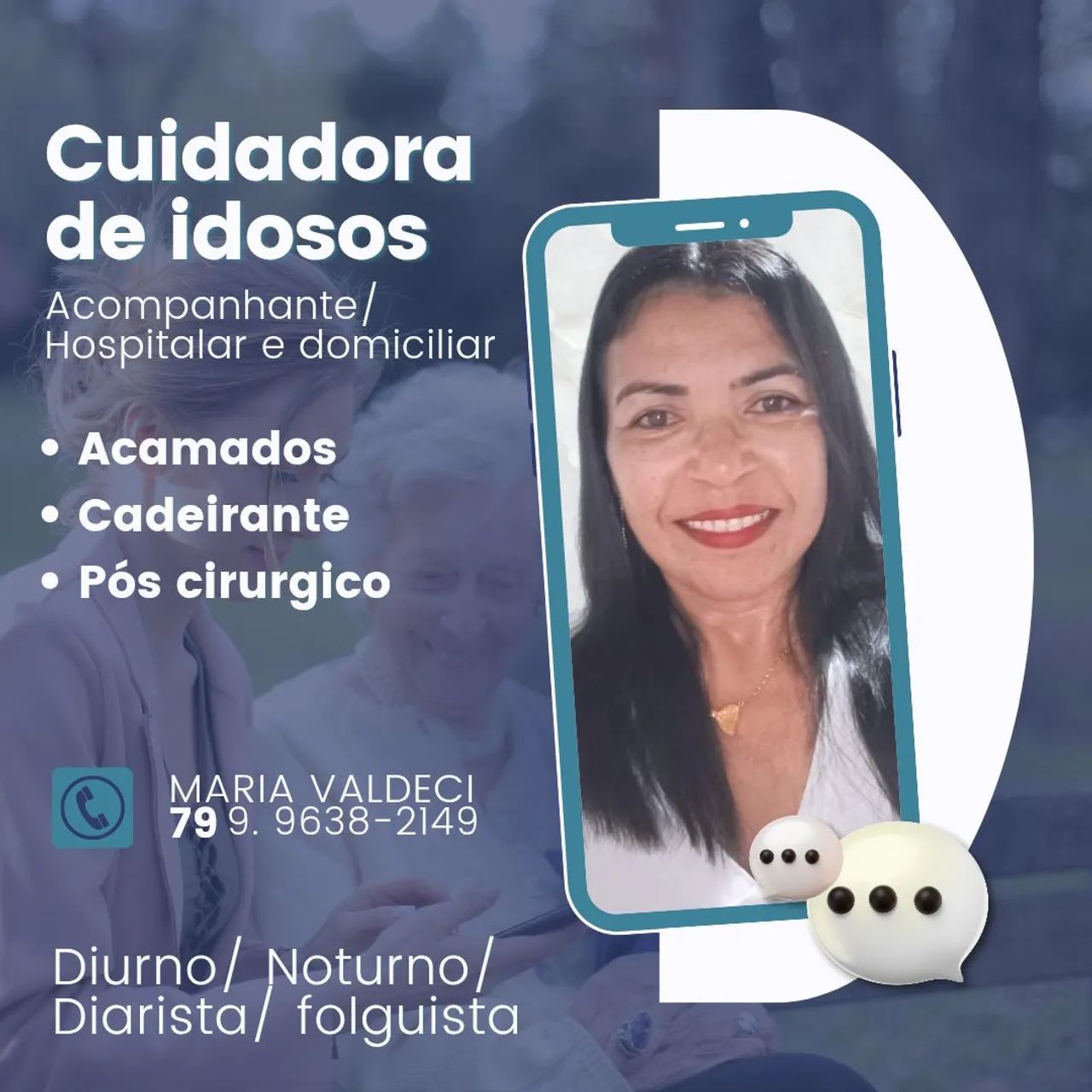 Cuidadora de idosos experiente 