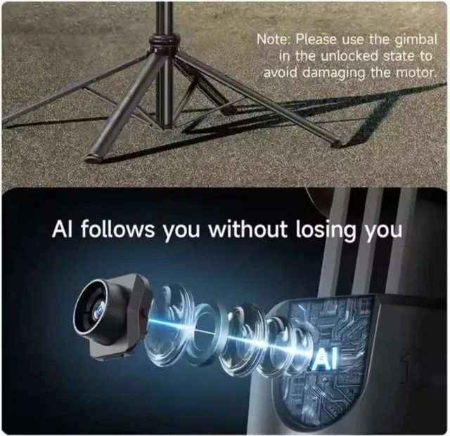 Bastão de Selfie e Tripé Com Controle Bluetooth e AI 1.63cm T17 Preto - Foto 3