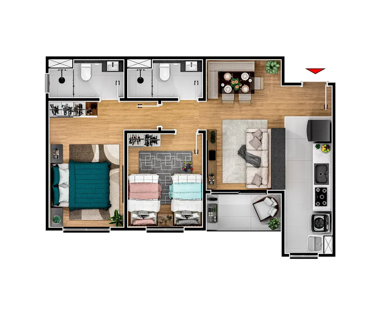 PLANTA 52m²