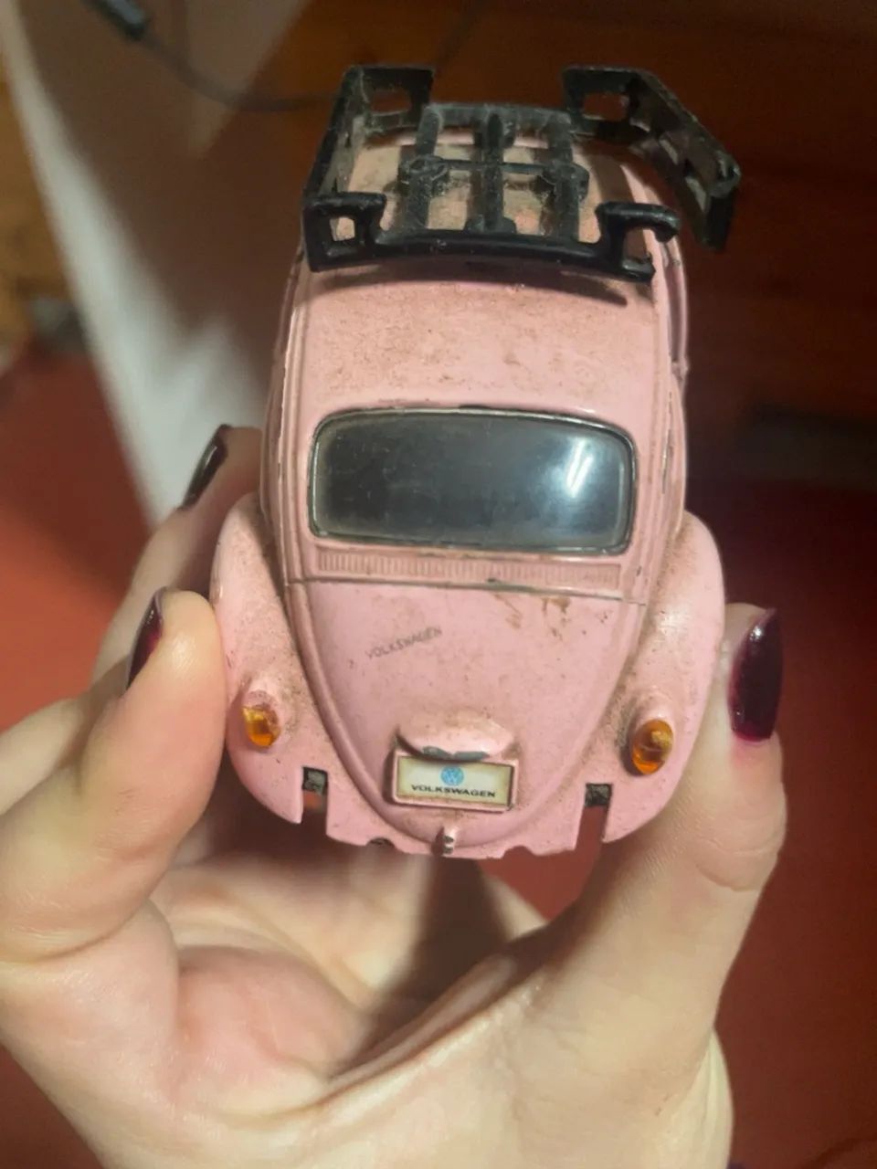 Fusca Rosa Vintage Sunnyside SS5689 1:32 - Miniatura Colecionável - Foto 3