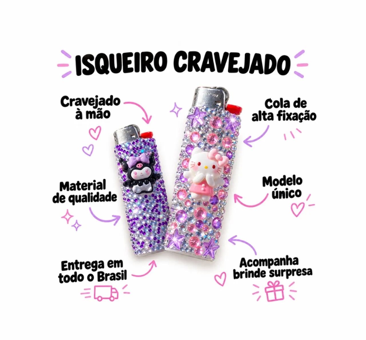 Isqueiros Cravejados Exclusivos  - Foto 3