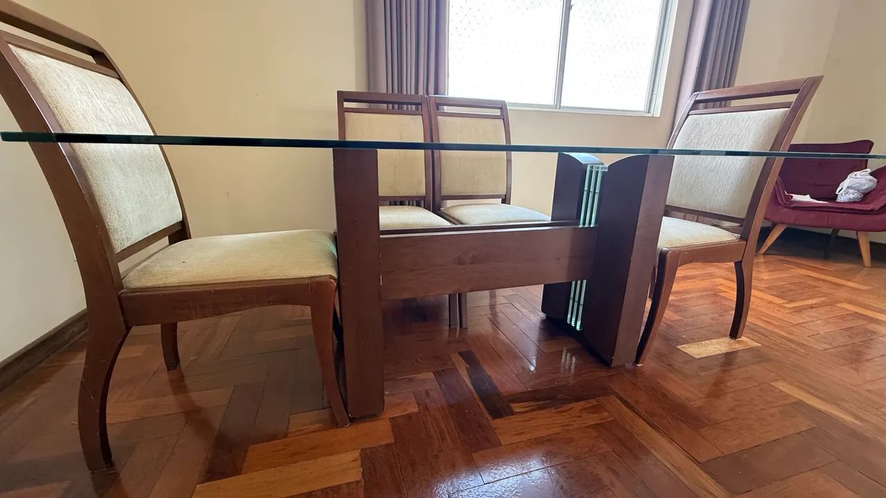 Mesa com 6 cadeiras, madeira maciça  - Foto 2