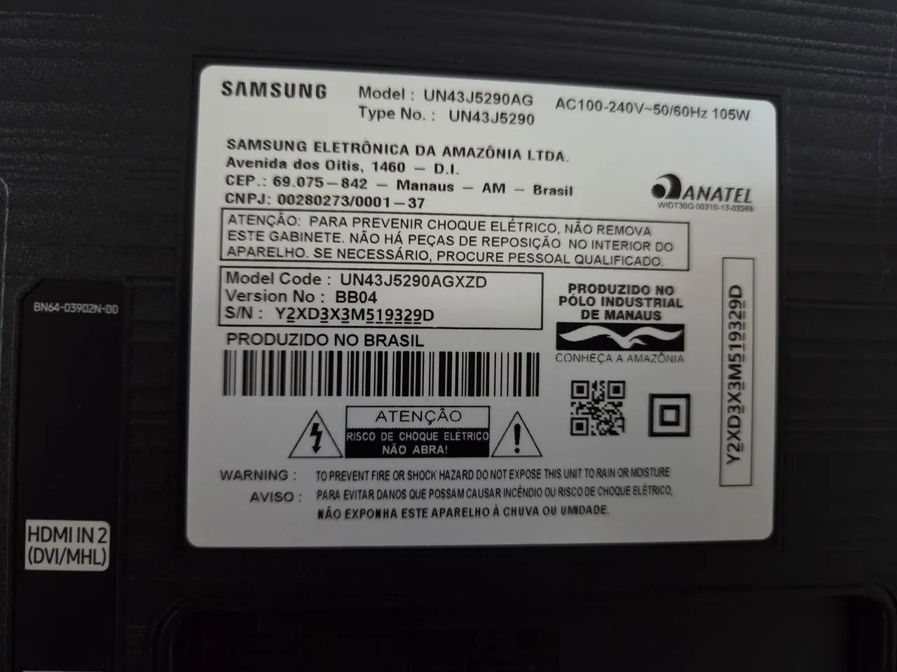 Vendo Smart TV Samsung de 43 polegadas, modelo UN43J5290AG. - Foto 3