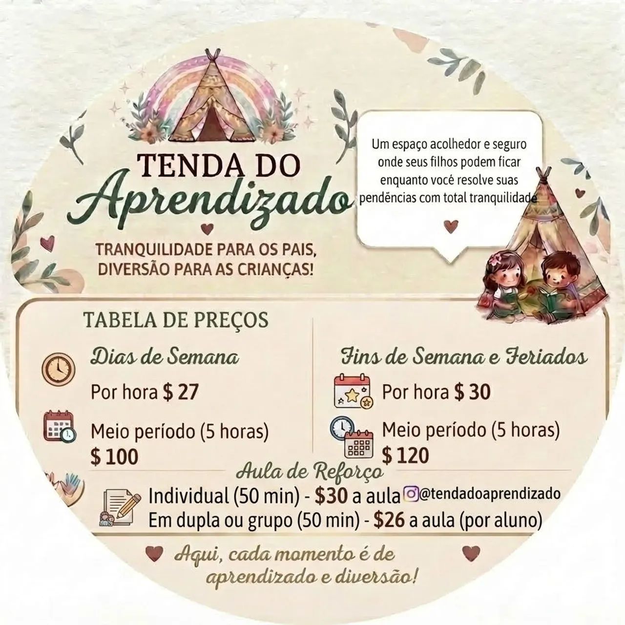 Espaço de permanência/ aula de reforço 