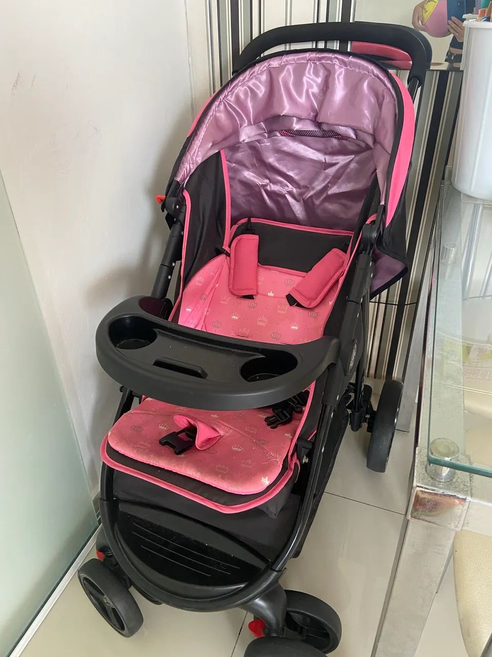 Carrinho de Bebê Rosa
