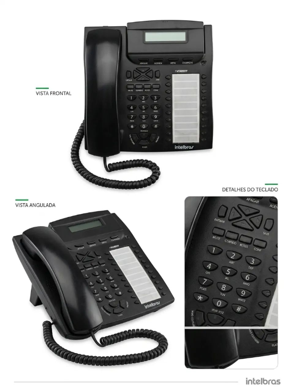 Telefone Terminal Inteligente Intelbras TI - NKT 2165 Preto (Usado) - OTIMO ESTADO
