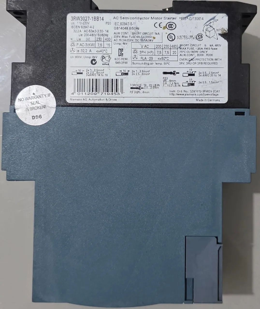 Soft Starter Siemens Sirius 3RW3027-1BB14 - Foto 2