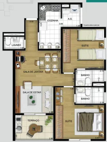 PLANTA 64m²