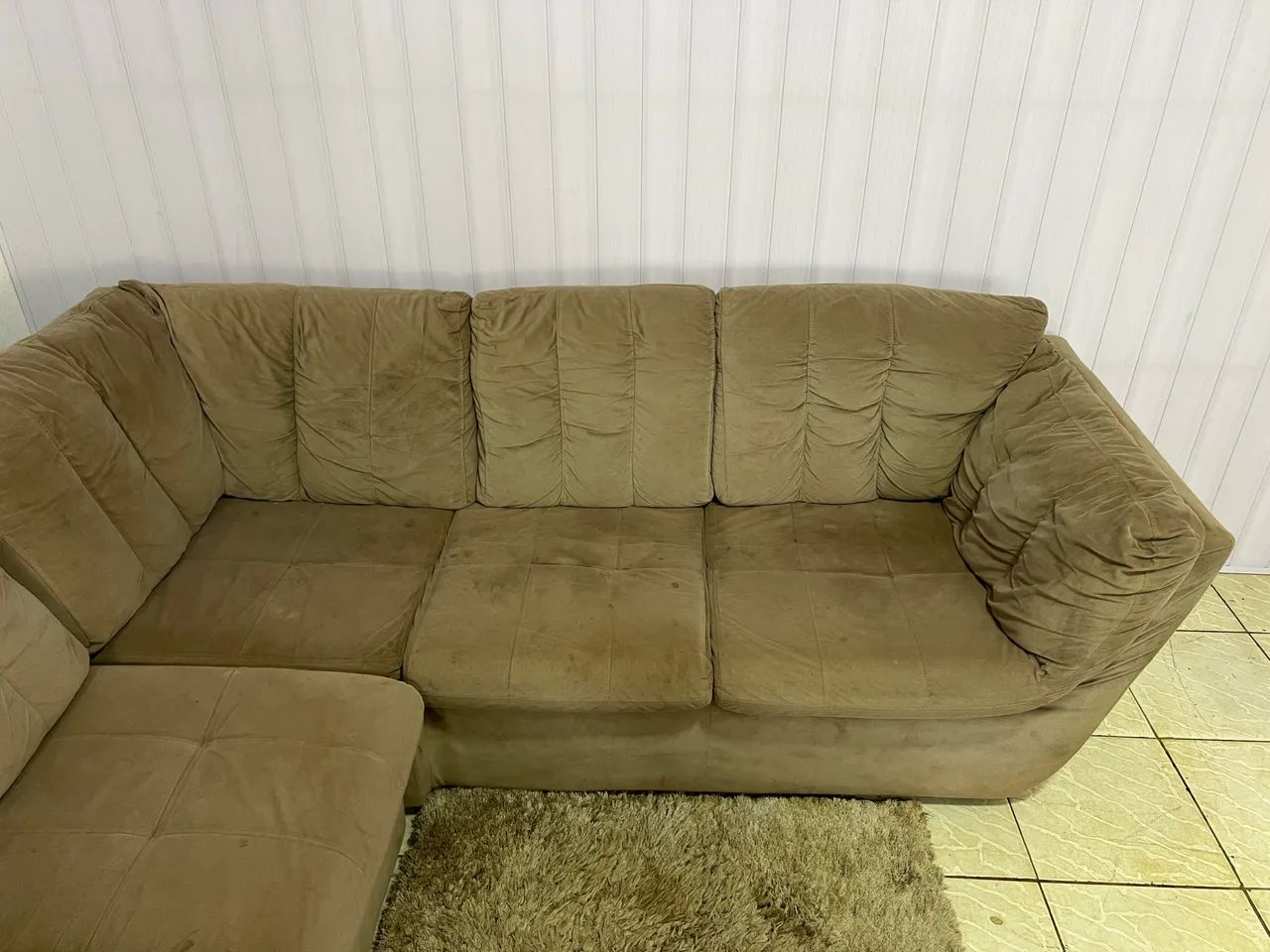 Vendo Sofá de canto grande confortável usado em bom estado Entrego * - Foto 4