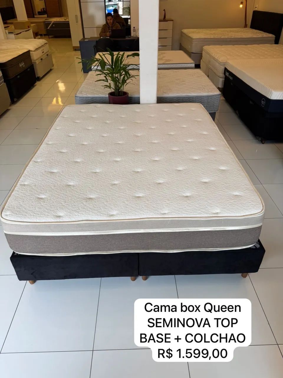 Cama box Queen SEMINOVA TOP - ENTREGO 