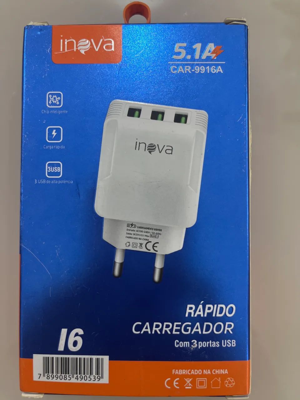 Carregador Rápido I6. 5.1A 3USB   - Foto 2