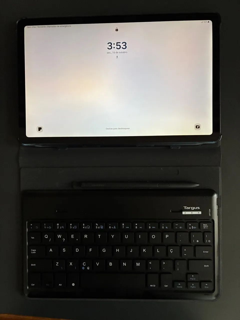 Tablet Samsung S6 Lite 64 com capa teclado da Targus