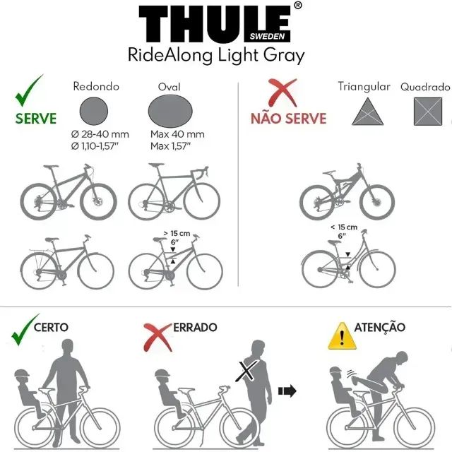Cadeirinha Infantil Thule Ridealong Light Gray (Usado) - Foto 3