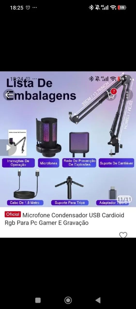 Microfone condensador novo 