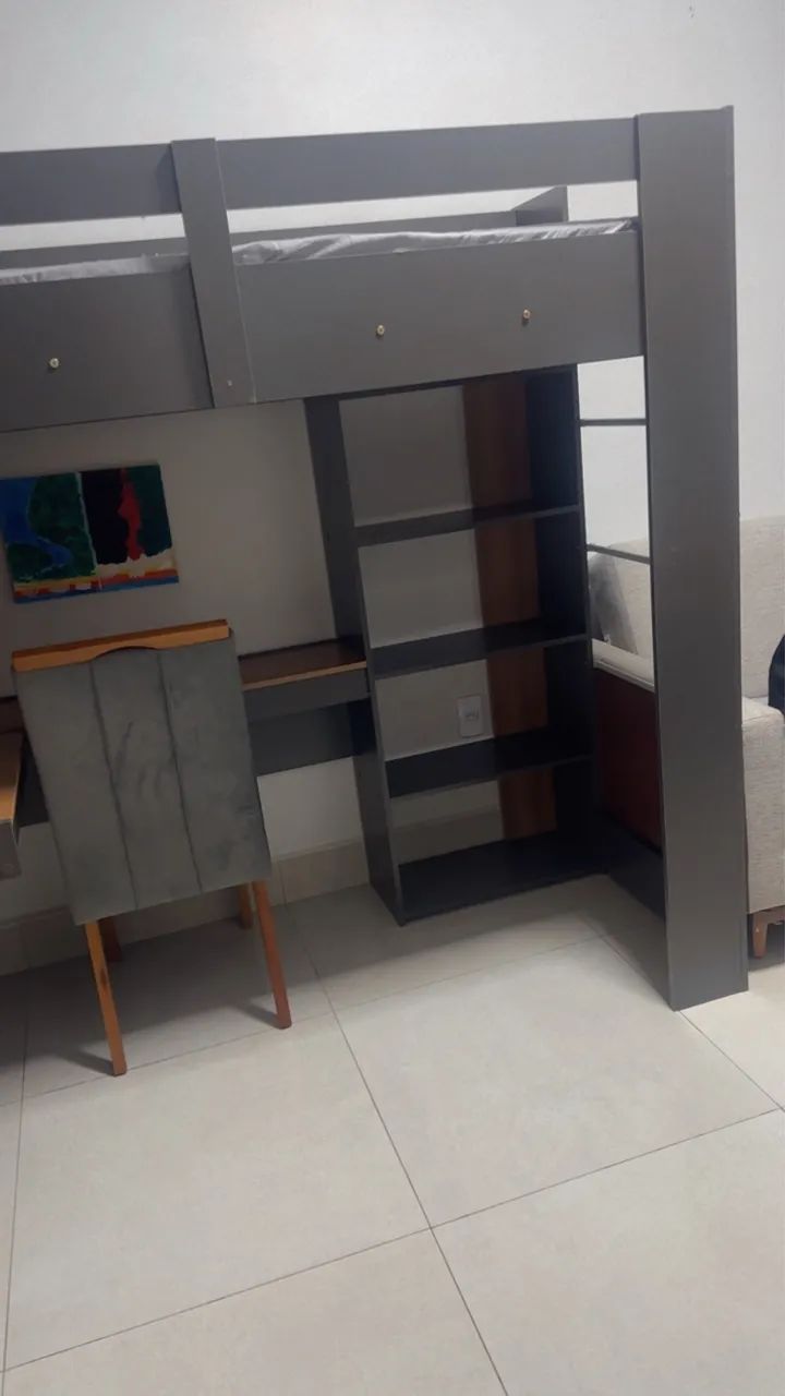 Cama beliche com prateleira e penteadeira com espelho embutida!  - Foto 5