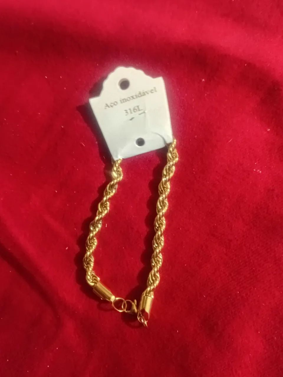 Pulseira Trançada Cordão Baiano Dourada masculina*nova*!