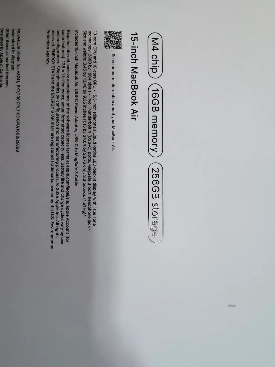 MacBook Air M4 15 polegadas  256GB lacrado - Foto 3